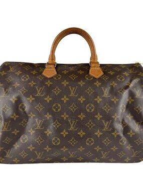 LOUIS VUITTON Monogram Speedy 40 Handbag Brown